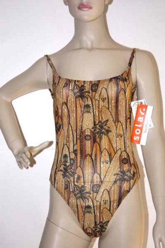 SOLAR TAN THRU Badeanzug braun-orange