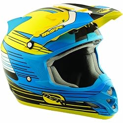 MSR Racing Velocity NXT Men's MotoX Motorcycle Helmet - Cyan/Yellow