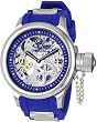 Russian DIver Skeleton Hand Wind Mechanical Blue Rubber Strap