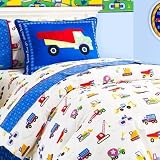 Olive Kids Duvet Cover Full/Queen - Under Construction
