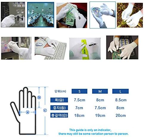 10 pairs White Anti-Static Anti-skid PU Fingertip Coated ESD Electronic Working Fit Gloves (Large)