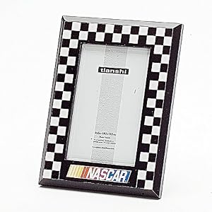 Godinger Nascar 4 by 6-Photo Frame, Black and White