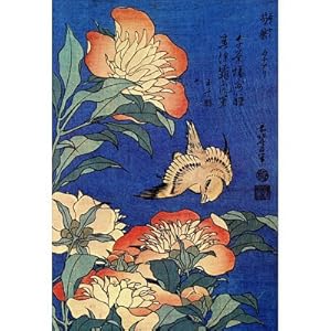 Hokusai A Bird And Flowers Art Poster Print