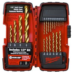 Milwaukee 48-89-1105 1/16-to-1/2-Inch Titanium-Coated Twist Drill Bit Assortment in Plastic Index, 20-Piece
