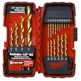 Milwaukee 48-89-1105 1/16-to-1/2-Inch Titanium-Coated Twist Drill Bit Assortment in Plastic Index, 20-Piece