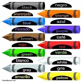 CRAYONS IN ENGLISH and SPANISH FLANNE LBOARD SET by LITTLE FOLKS VISUALS