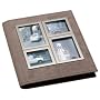Umbra Horizon Metal and Suede Photo Album Holds 104 4" x 6" Photos- Nickel & Mushroom