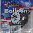 Happy 60th Birthday Black Balloons - Package of 8