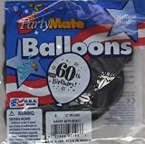 Happy 60th Birthday Black Balloons - Package of 8