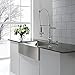 Kraus KHF200-33-KPF1602-KSD30CH Farmhouse Single Bowl Stainless Steel Kitchen Sink with Kitchen Faucet and Soap Dispenser, 33", Chrome