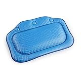 Luxury Comfort Vinyl & Foam Relaxing Neck Spa Bath Pillow (30*21CM,Blue)