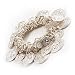 Silver Tone Coin Link Flex Bracelet