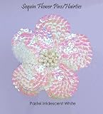 SEQUIN FLOWER PIN / HAIRTIE - PASTEL WHITE