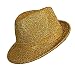 51R5ERWfwML. AA75  GOLD METALLIC SHIMMERY SPARKLE FEDORA CAP HAT
