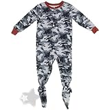 Gray Camo Footed Sleeper Pajamas for Boys
