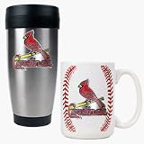 St. Louis Cardinals Stainless Steel Travel Tumbler and Gameball Ceramic Mug Set