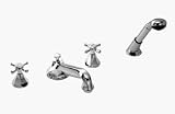 Jado - 818 Series Cross Roman Tub Set With Hand Shower - Brushed Nickel Finish