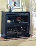 Contemporary Style Black Wood Finish Wine Rack / Bookcase
