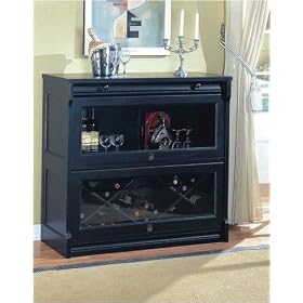 Contemporary Style Black Wood Finish Wine Rack Bookcase by visiondecor Furniture