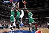 Boston Celtics v Philadelphia 76ers: Jrue Holiday and Paul Pierce Photographic Poster Print by Jesse D. Garrabrant, 28x42