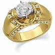 18K Yellow Gold Diamond Engagement Ring Semimount - CENTER STONE NOT INCLUDED - 0.30 Ct.