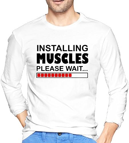 Men's Installing Muscles Please Wait Long Sleeve T-shirts Cool