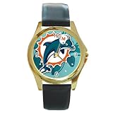 Miami-Dolphins Gold Metal Watch