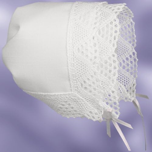 KBC Products 5460 Linen The Keepsake Bonnet - Dedication Day Cluny Lace