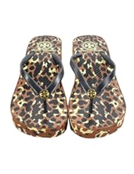 Shoes: Tory Burch Thandie Wedge Flip Flop Black Wild Life Size 9