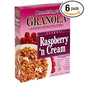 Breadshop's Granola Cereal, Raspberries 'N Cream, 13-Ounce Boxes (Pack of 6)