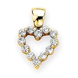 14K Yellow Gold 1/4 ct. Diamond Heart Pendant with Chain
