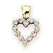 14K Yellow Gold 1/4 ct. Diamond Heart Pendant with Chain
