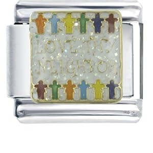 Buddhist Bracelet Golden Italian Charm Love Thy Neighbor