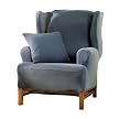 Stretch Piqué Slipcover - Federal Blue
