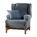 Stretch Piqué Slipcover - Federal Blue