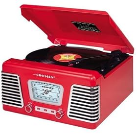 Crosley CR711 Autorama Turntable with AM FM Radio, Red by Crosley