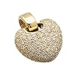 14K Yellow Gold Cluster Heart Diamond Pendant