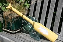 NAUTICAL OAR HANGER W/ FISH 22" YELLOW - NAUTICAL WALL DECOR