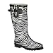 - Black/Silver Zebra Rainboot - 10.0