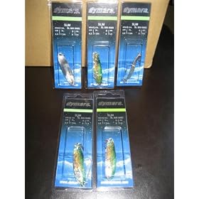LOT of 5 Dymara Fishing Lure Trolling 3d Slim Spoon 1.75