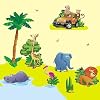 AFRIKA-SAFARI XXL SET (210 cm x 100 cm) Wandsticker, Wandaufkleber f�r Baby- und Kinderzimmer