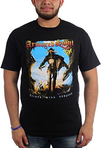 Armored Saint - Mens Saints Will Conquer T-Shirt, Size: X-Large, Color: Black