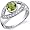 Captivating Curves 0.75 carats Peridot Ring in Sterling Silver Rhodium Finish Size 5