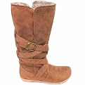 Women's Bamboo by Journee Microsuede Flat Boots - Tan
