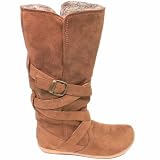 Women's Bamboo by Journee Microsuede Flat Boots - Tan