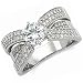 14K White Gold Pave Diamond Engagement Ring (Center stone is not included)