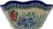 Polish Pottery Ceramika Boleslawiec 0424/169 Royal Blue Patterns with Blue Daisy and Orange Phlox Motif Bowl Viki 2, 6-1/2-Cup image 3