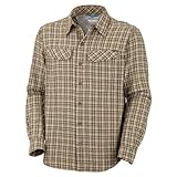 Columbia Sportswear Silver Ridge Plaid Long Sleeve Shirt (Large, Fossil Plaid)