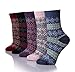 Velice Women's Crew Socks Wool Thick Comfort Winter Socks- 5 Pack Mixed Colors