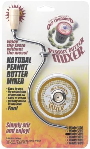 Grandpa Witmer's Old Fashioned Mess-Free Nut Butter and Natural Peanut Butter Mixer, Made in America, BPA Free, Fits 16-Ounce Jars with 2.75-Inch Lids by Witmer Company